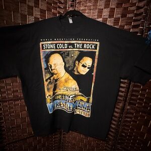 LA Apparel Black Stone Cold vs The Rock Wrestling Graphic T-Shirt NWOT XXL